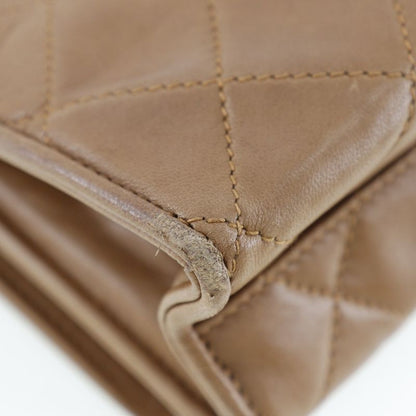 Chanel Matelasse Plastic Handle Vintage Lambskin Beige Women's Handbag