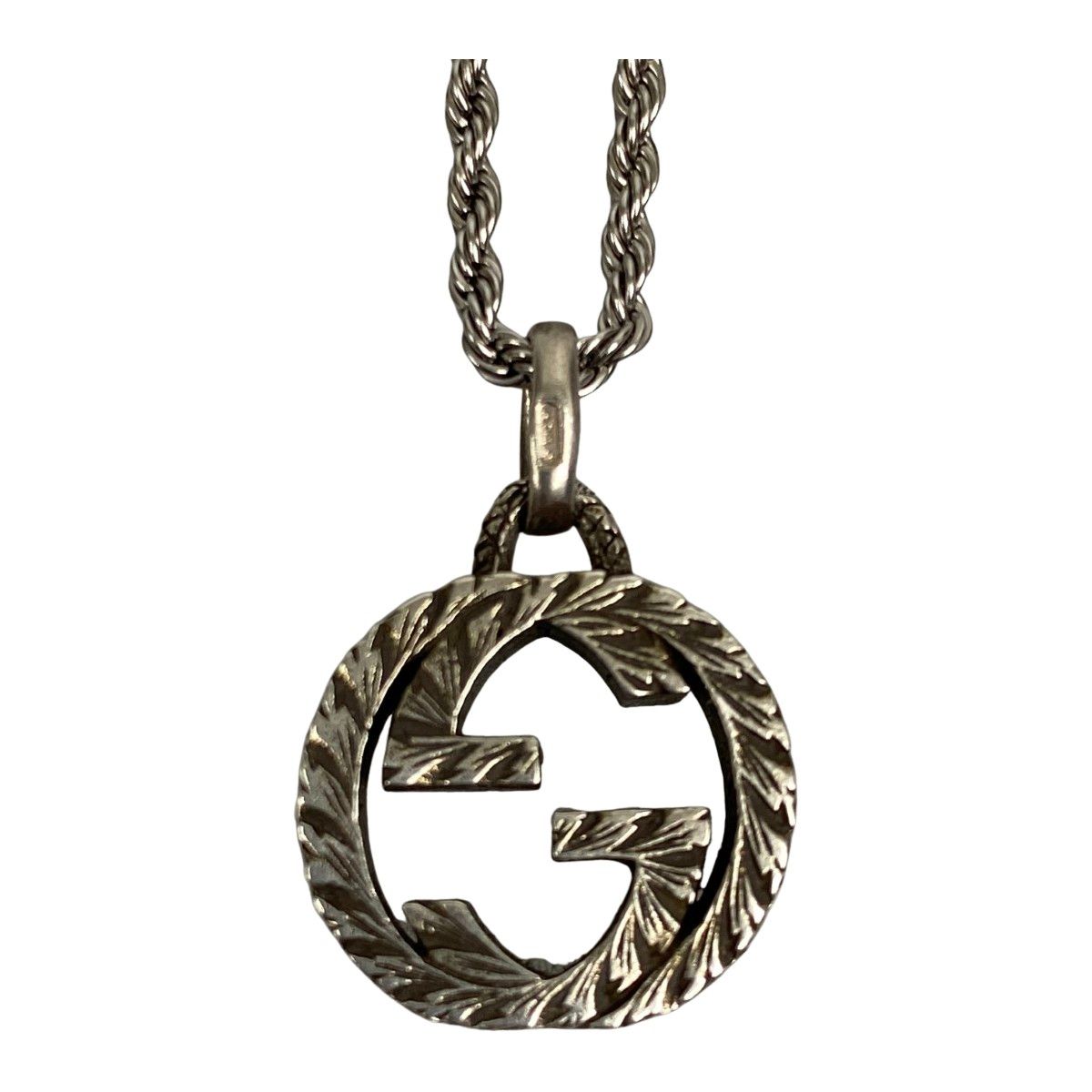 Gucci Necklace Interlocking G Silver 925 Chain Non-Genuine Product