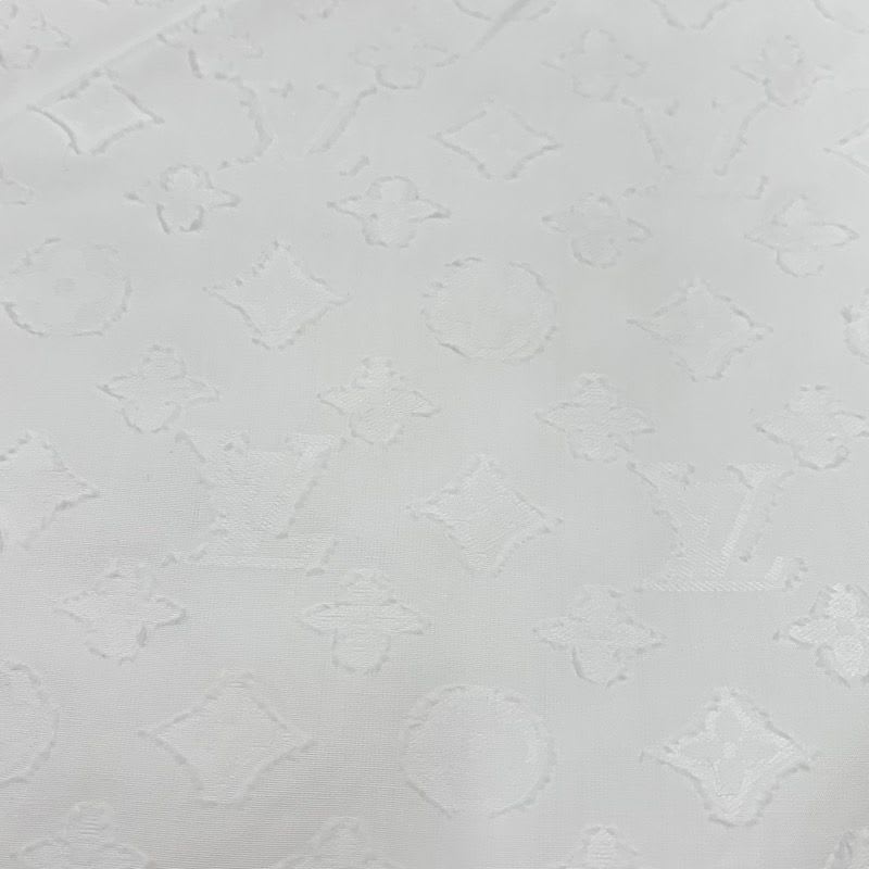 Louis Vuitton Top Cotton White Gold Shirt Blouse Monogram Short Sleeve