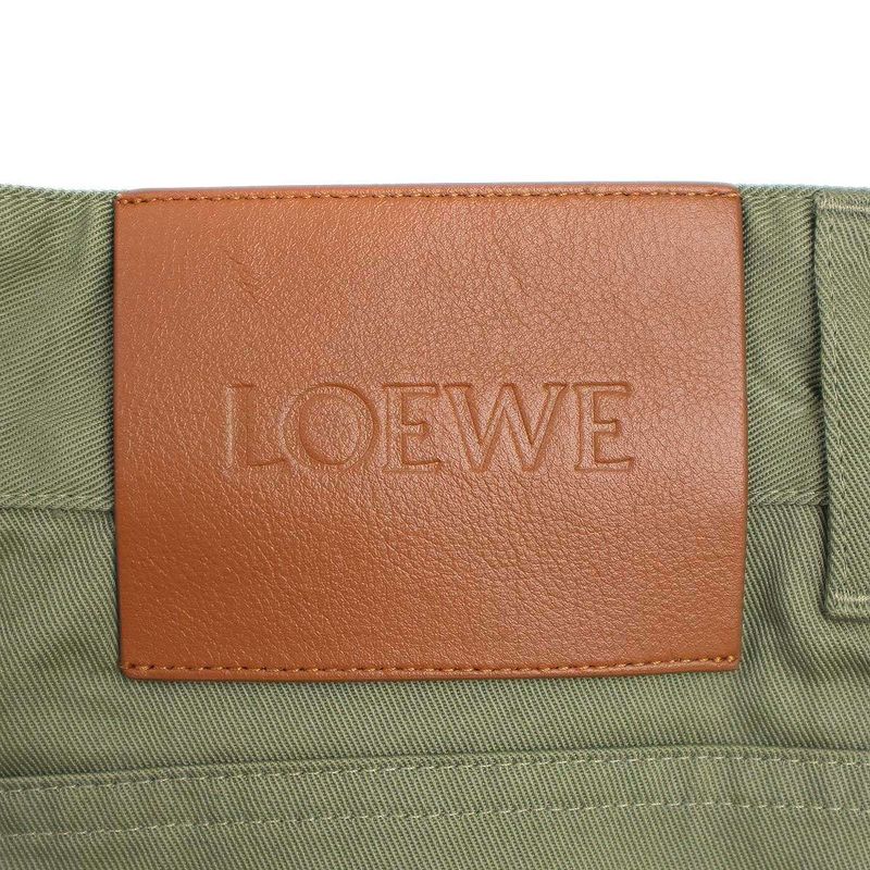 Loewe 24ss Logo Patch High Waist Pants S540y04xhi Olive 38