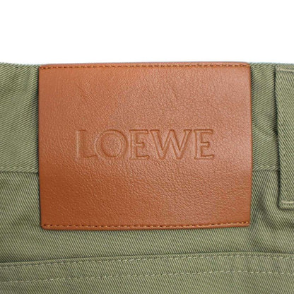 Loewe 24ss Logo Patch High Waist Pants S540y04xhi Olive 38
