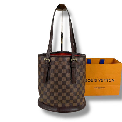 Louis Vuitton Petit Baguette Marais Mini Tote Bag Damier Leather Brown Shoulder