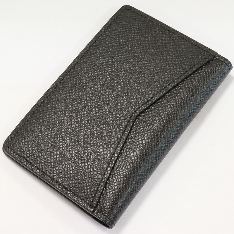 Louis Vuitton Taiga Noir Black Organizer De Poche With Initials "TH" M30537