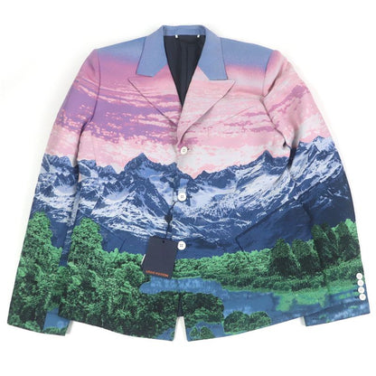 Louis Vuitton 22SS LV Landscape Lined Silk Blend Amen Break Peaked Lapel