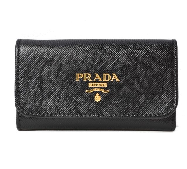 Unused Prada Key Case Key Holder 6 Rings 1pg222 Black