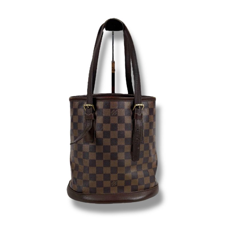 Louis Vuitton Petit Baguette Marais Mini Tote Bag Damier Leather Brown Shoulder