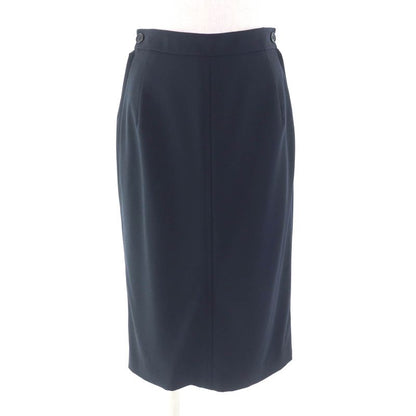 Hermes Vintage Margiela Period Knee Length Tight Skirt With H Button Navy 36