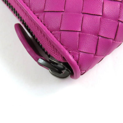 Bottega Veneta 114076 Intrecciato Round Zip Leather Long Wallet
