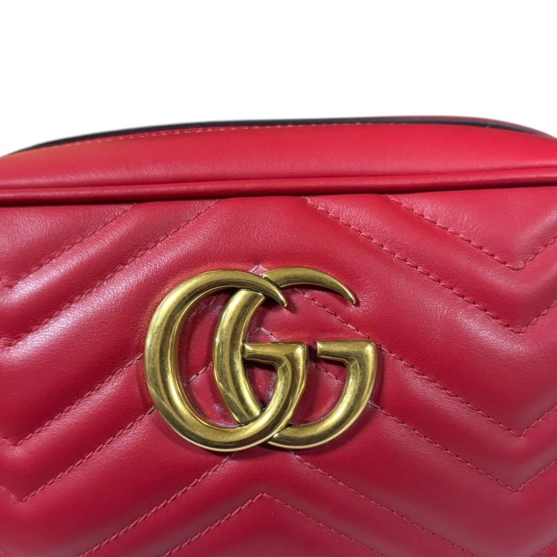 Gucci GG Marmont Shoulder Bag Leather 447632 Red Ladies Gucci  Gucci