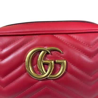 Gucci GG Marmont Shoulder Bag Leather 447632 Red Ladies Gucci  Gucci