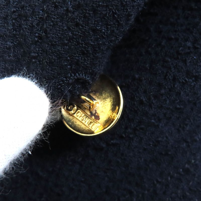 CHANEL Boutique CHANEL Boutique Vintage 100% Wool 90's Collarless Front Open