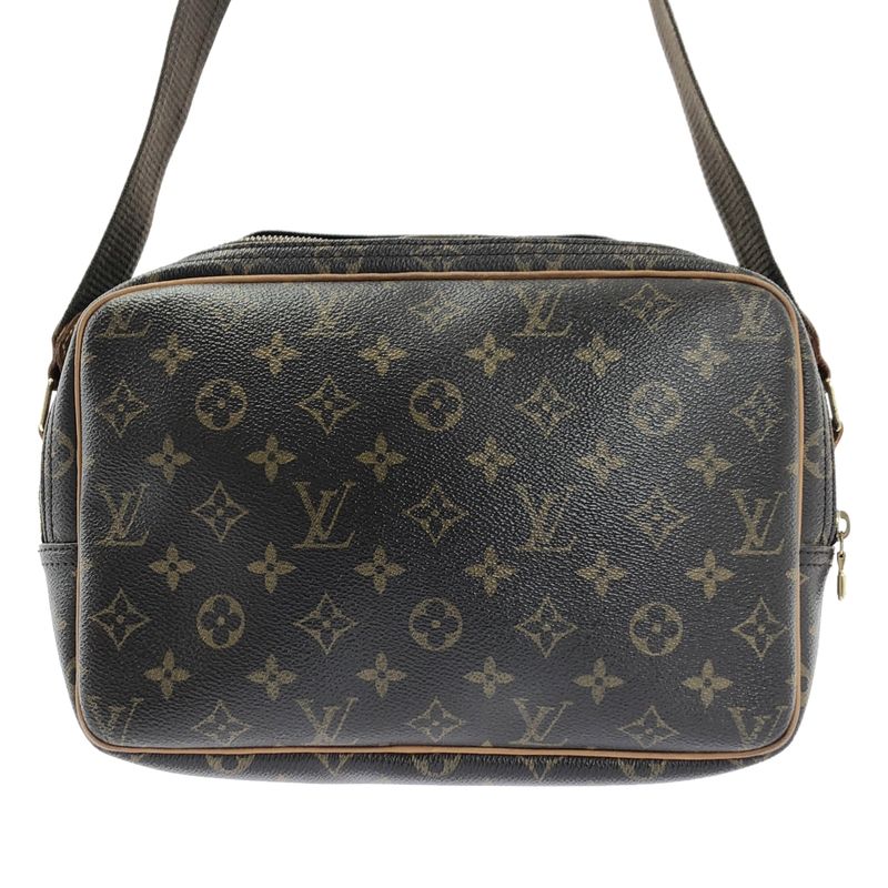 Louis Vuitton M45254 Monogram Reporter PM Leather Shoulder Bag Unisex Brown