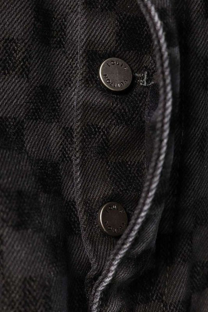 Louis Vuitton 25SS Rm251m CCU Hsd71w Flocked Damier Wide Denim Pants Men 40