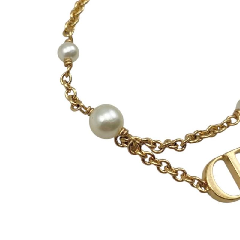 Christian Dior Bracelet Petit CD B2068womrs_d301 Metal Resin Pearl Gold Logo