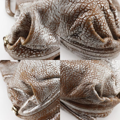 Bvlgari Bulgari Chandra Leather Silver/brown Women's Tote Bag