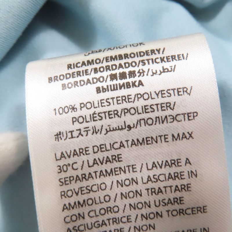 Gucci 837965 100% Cotton Short Sleeve T-shirt With Logo Embroidery Light Blue M