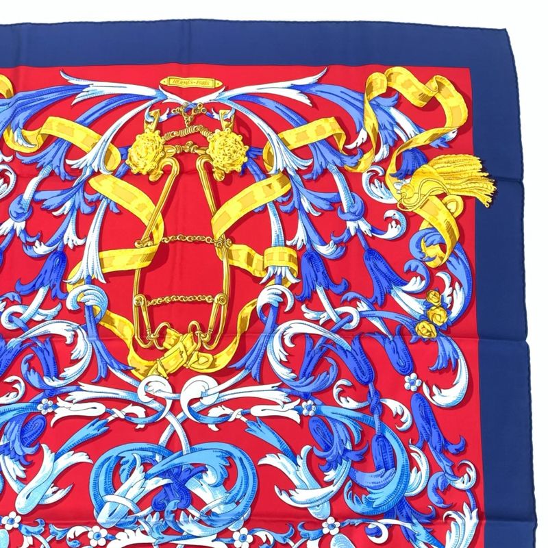 Hermes Carre 90 Lemors A LA Conetable Gag Grace Silk Scarf