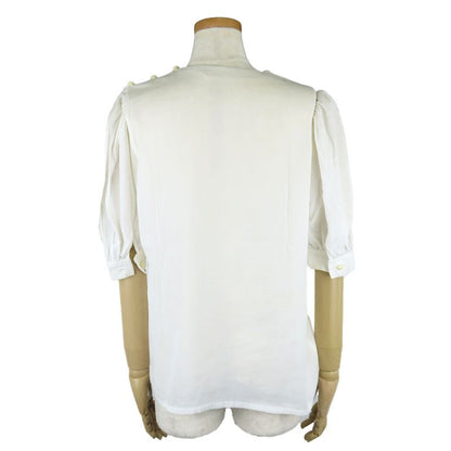 Christian Dior Blouse M White Puff Sleeve 5' Length Women Christian Dior