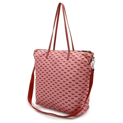 Prada Triangle Logo Lip Pattern Lip Tote Bag 2WAY Shoulder Bag Shoulder Nylon