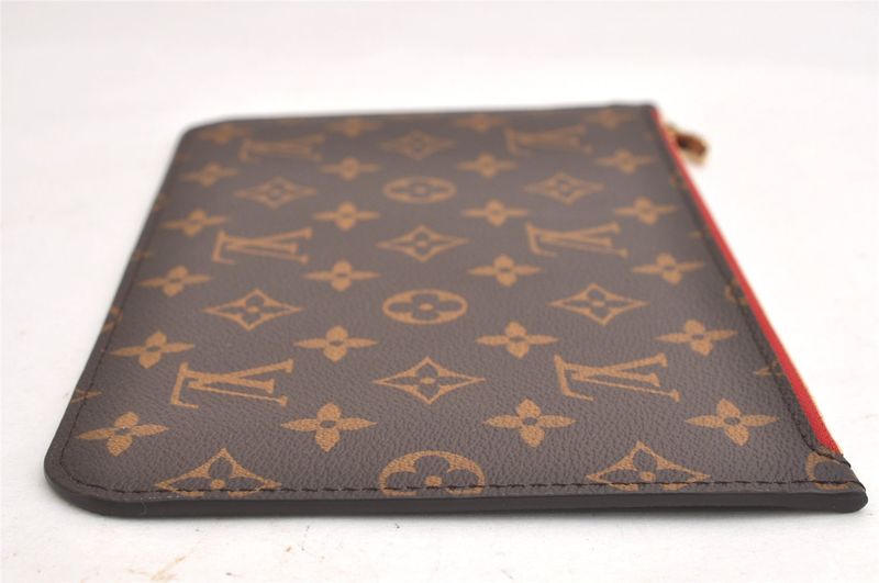 Louis Vuitton Monogram Neverfull GM Pouch Wallet Clutch Bag Red 3393n
