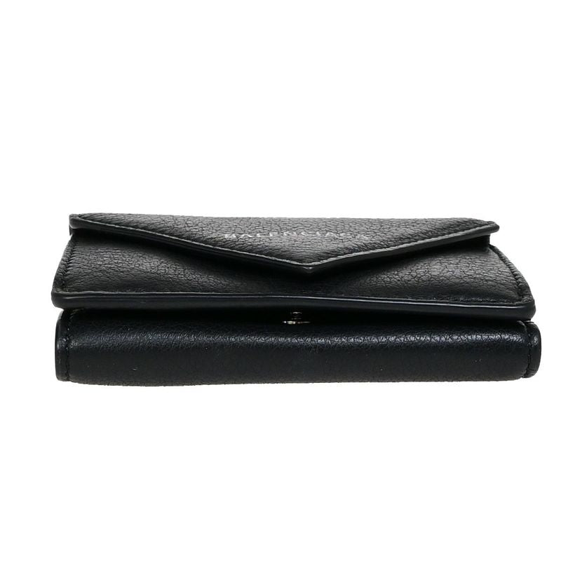 Balenciaga Trifold Wallet Mini Wallet Leather Black 62ka374