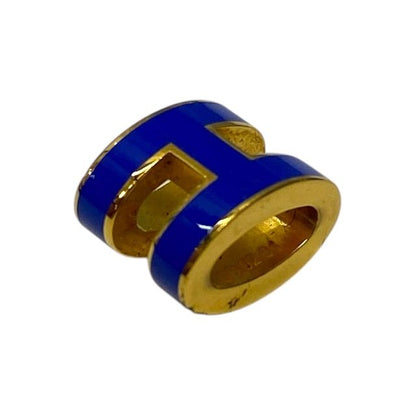 Hermes Mini Pop Ash H Necklace Pendant Top Charm H Logo Gold Blue Hermes Ladies