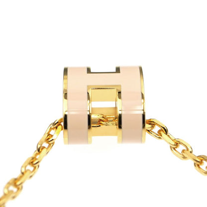 Hermes Necklace Pop Ash Mini Pendant H Rose Dragee Gold Hardware