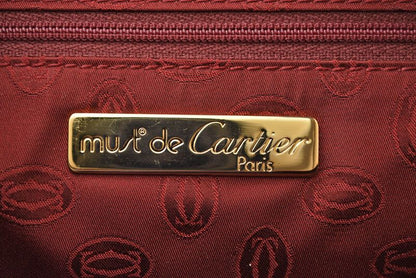Cartier Clutch Bag Must Line Cartier Vintage Men's Bag Leather Bordeaux