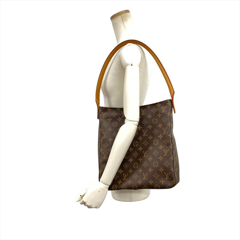 Louis Vuitton Looping GM Shoulder Bag Monogram Canvas M51145 Brown Gold