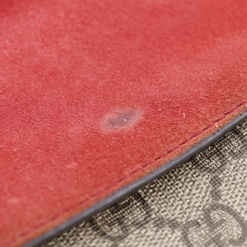 Gucci Duonisos Chain Shoulder 400249 GG Supreme Canvas And Suede Brown Women