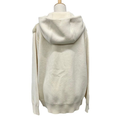 Prada Top White Black Hoodie Hoody Logo Knit Cashmere