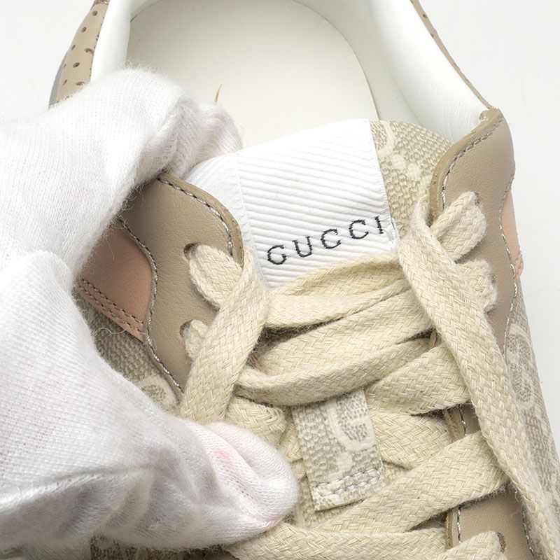 Gucci Low Cut Sneakers 700775 37.5 GG Supreme Beige