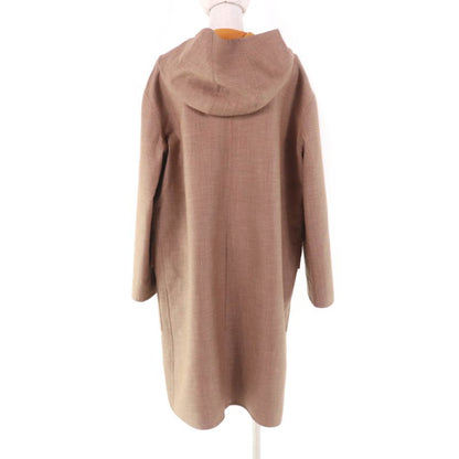 Hermes 2023 3e0105dc Cashmere Silk Blend Double Face Zip Up Hooded Coat Brown