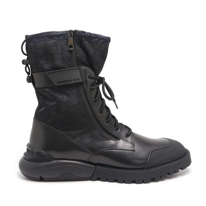 Dior Combat High Top Boots 42 Oblique Black