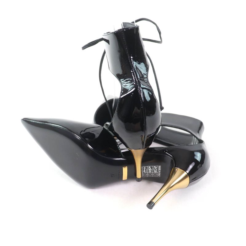 Gucci 721045 Pointed Toe Patent Leather Pumps Black 36 With Box And Storage Bag