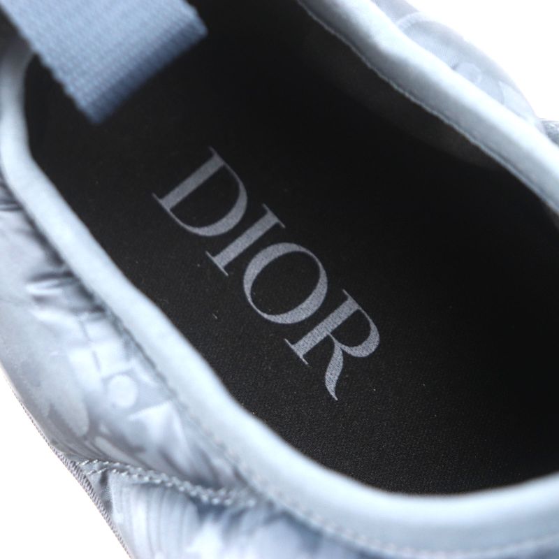  DIOR Homme Nylon Leather Oblique Padet Snow Slipper Slip-on Blue Grey 41 Made