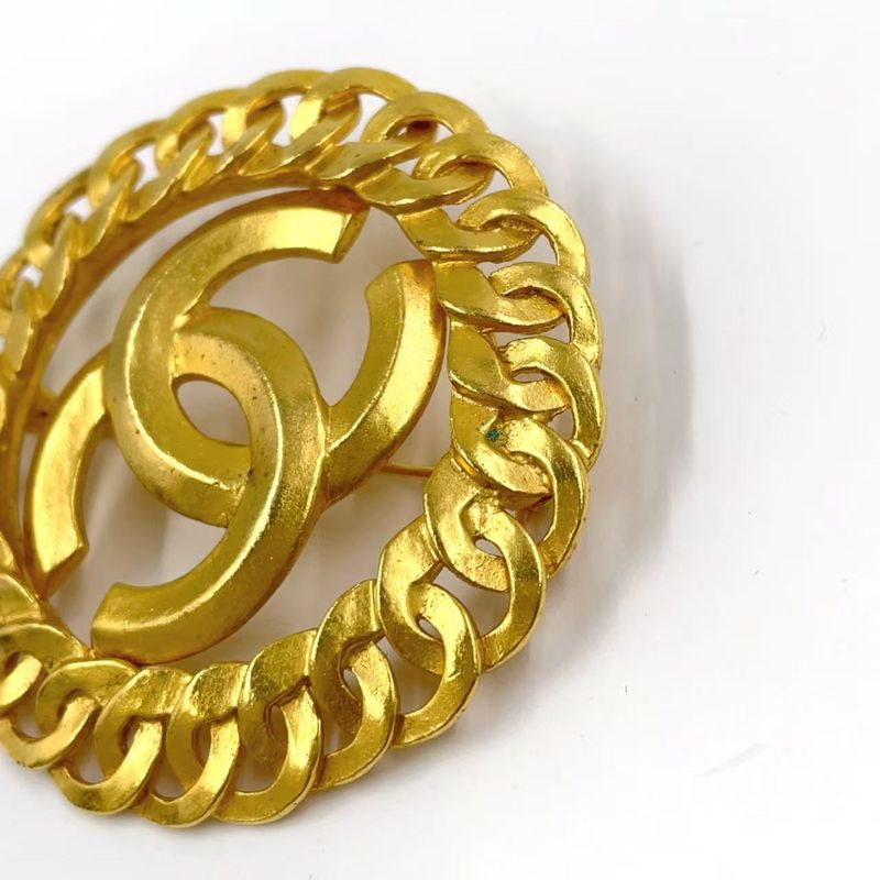Chanel Coco Mark Circle GP Gold Brooch