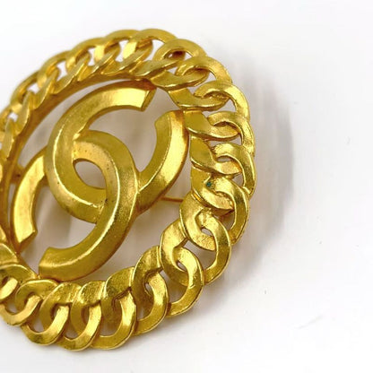 Chanel Coco Mark Circle GP Gold Brooch
