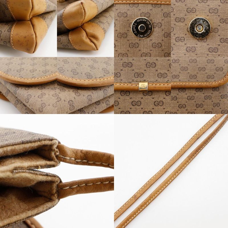 Gucci Old Gucci Micro GG Vintage PVC Beige Women's Shoulder Bag