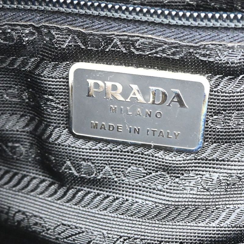 Prada Handbag Black Nylon Leather 80ka730