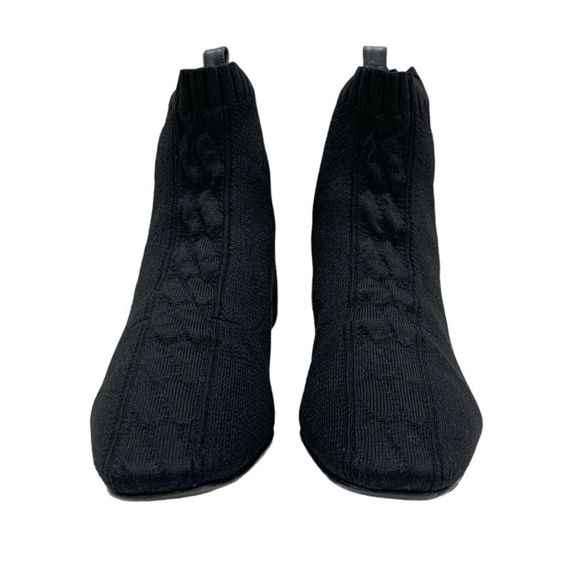 Hermes Duo Boots Short Boots Shoes Fabric Leather Black Socks Boots Exlibris