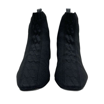 Hermes Duo Boots Short Boots Shoes Fabric Leather Black Socks Boots Exlibris