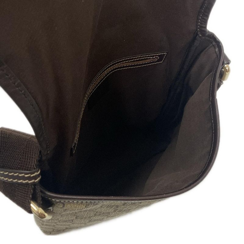 Gucci Shoulder Bag GG Plus GG Supreme 223666 Dark Brown And Beige Leather