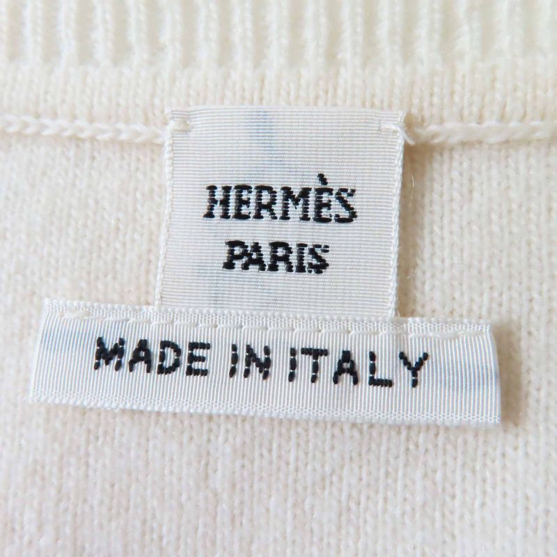 Hermes 21AW Brides De Gala Wool Cashmere Blend Long Sleeve V-neck Knit Dress