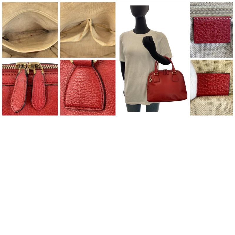 Gucci Interlocking Red Gold Hardware Leather 449662 Handbag Shoulder Bag 2way