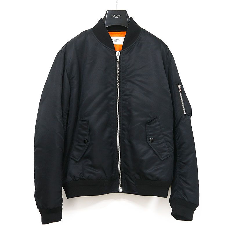 Celine Back Logo Bomber Jacket 46 Dark Navy