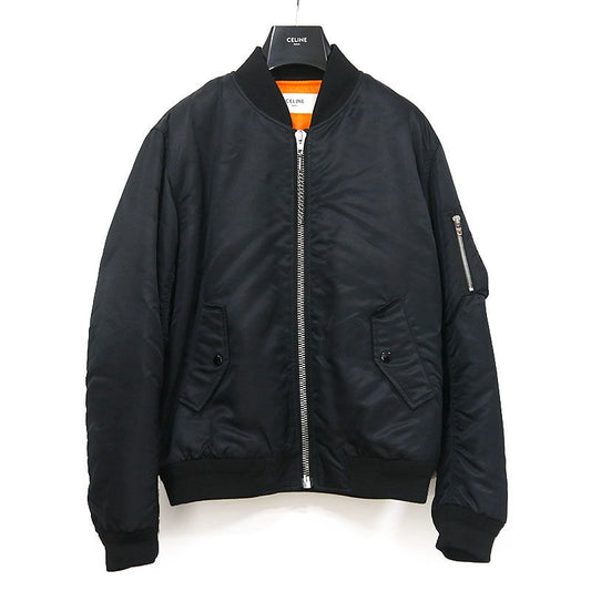 Celine Back Logo Bomber Jacket 46 Dark Navy