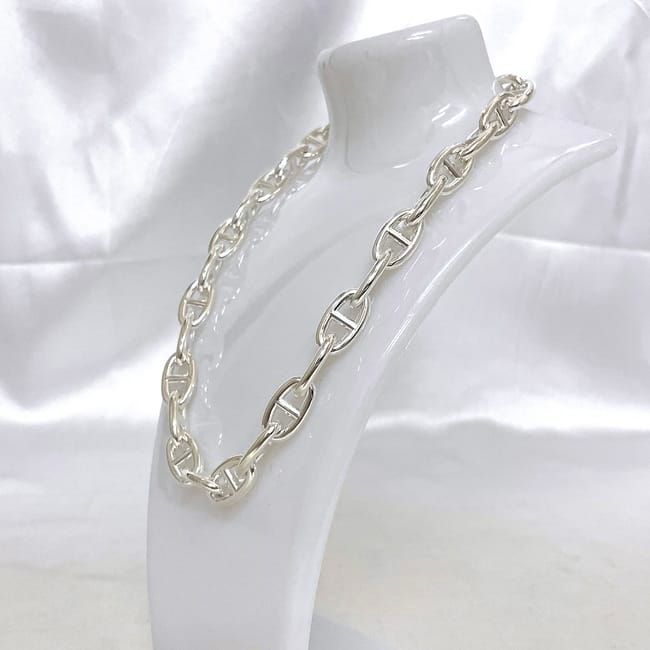 Hermes Necklace Chaine D'ancre GM 29 Frames Silver Excellent Condition Ag
