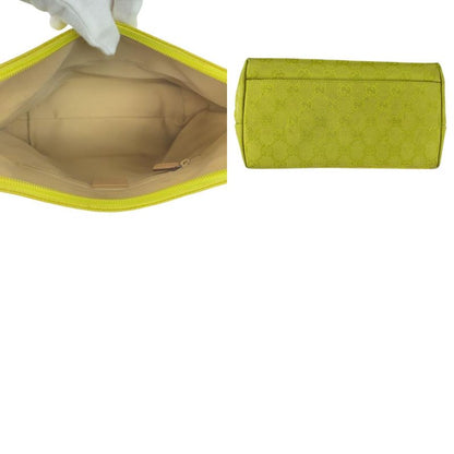 Gucci Yellow Beige Silver Hardware GG Canvas/leather 001 3386 Shoulder Bag