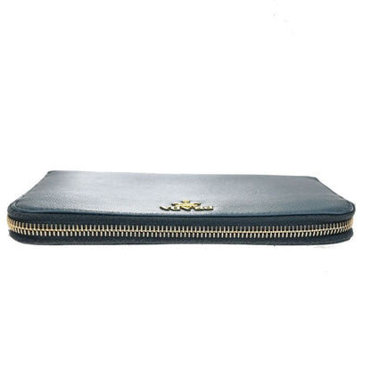 Prada Long Wallet Round Zipper Saffiano Blue 30ka915